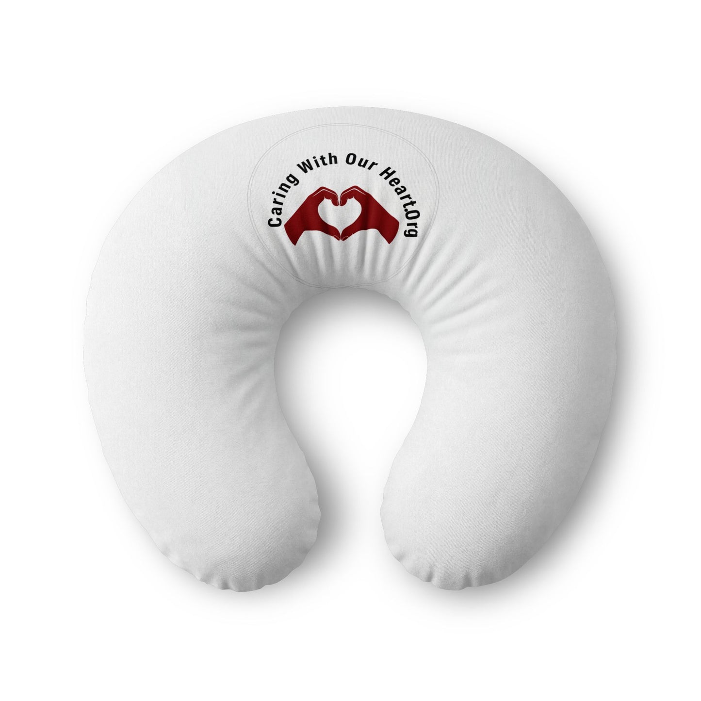 Nursing Pillow Cover - "Caring With Our Hearts" Heart Hands Design, Soft Baby Shower Gift