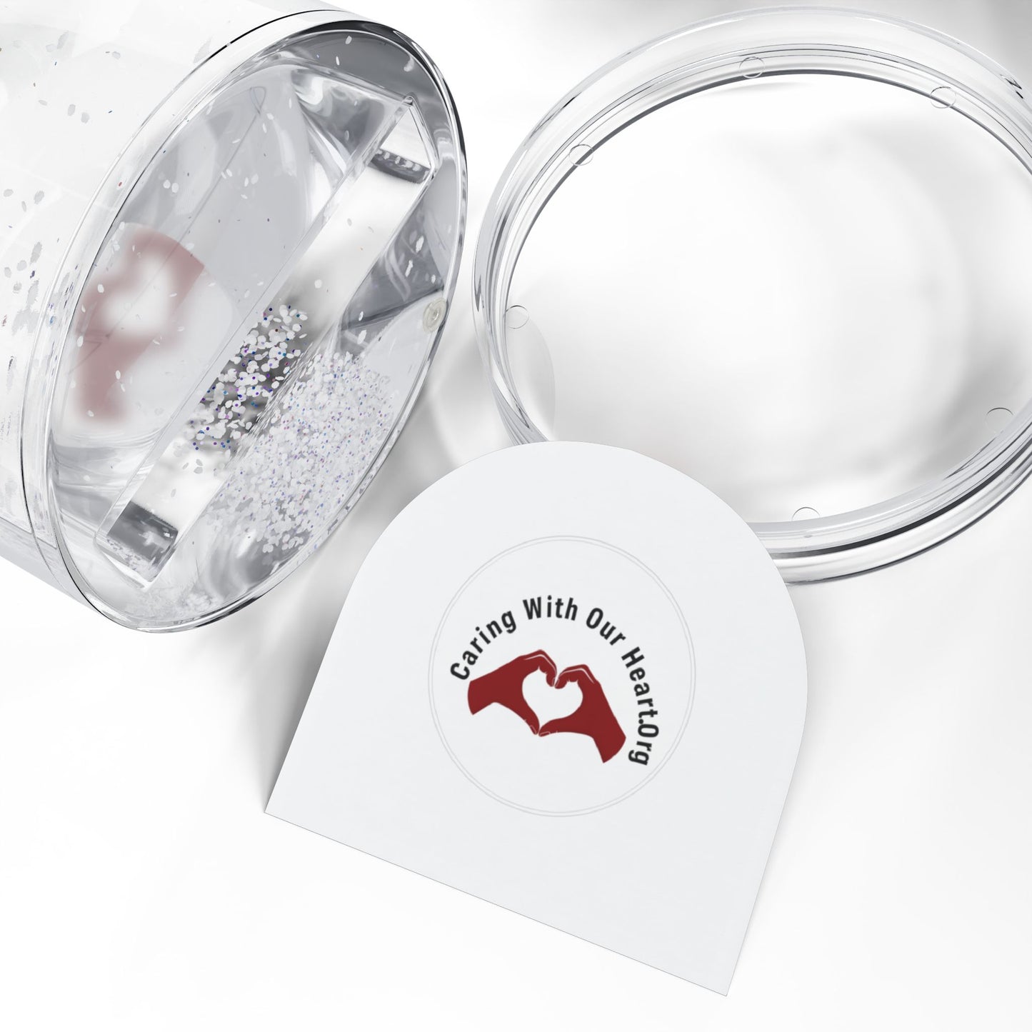 Snow Globe — "Caring With Our Heartborg" Heart Hands Keepsake