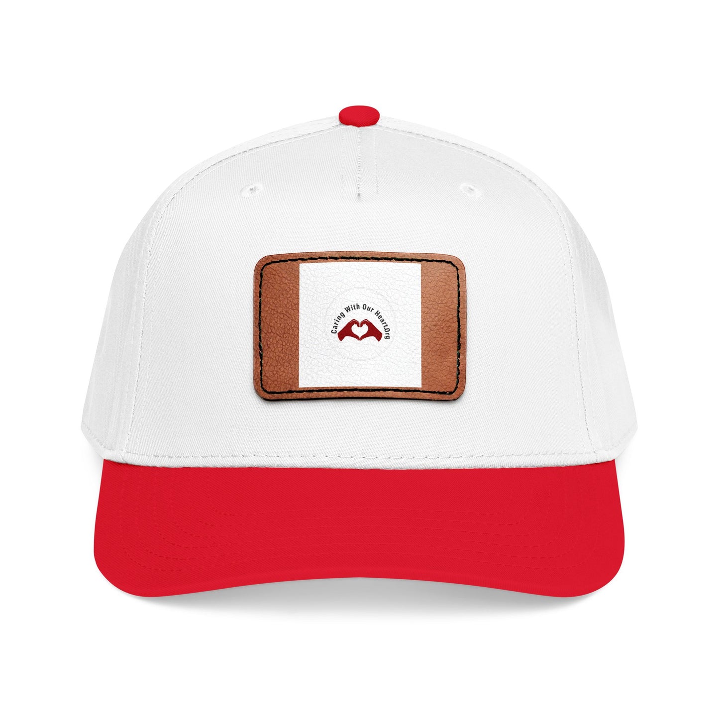 Leather Patch Baseball Cap — Retro Mustache Logo