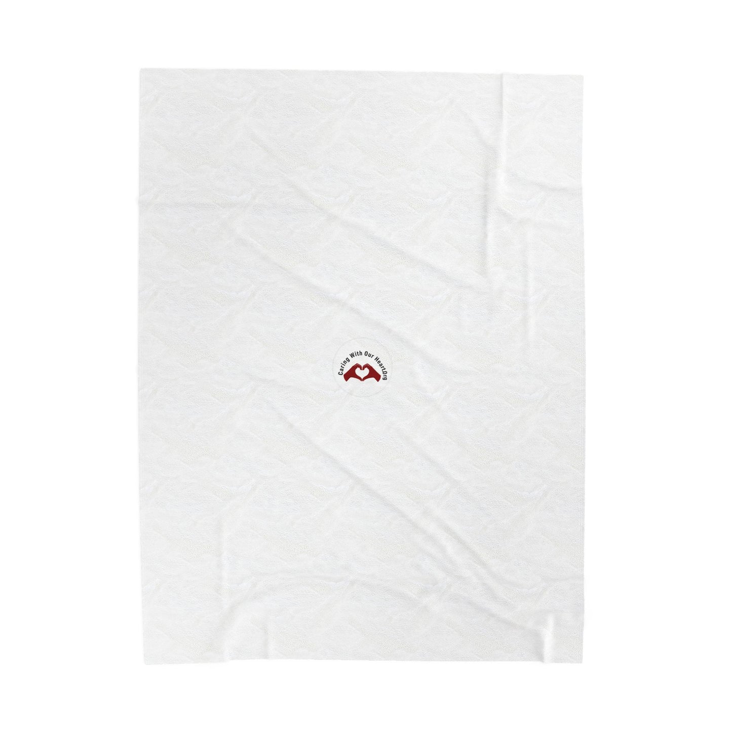 Velveteen Plush Blanket — Mini Heart Lips Embroidered Cozy Throw