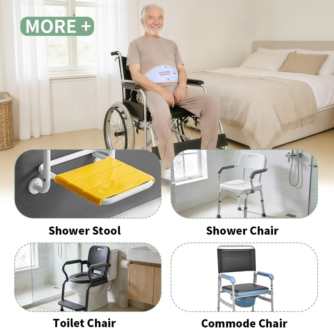 Elderly Shower Chair Seat Anti-Slip Belt - Universal Bath Bench Buckle Strap Prevents Falling for Elderly & Disabled