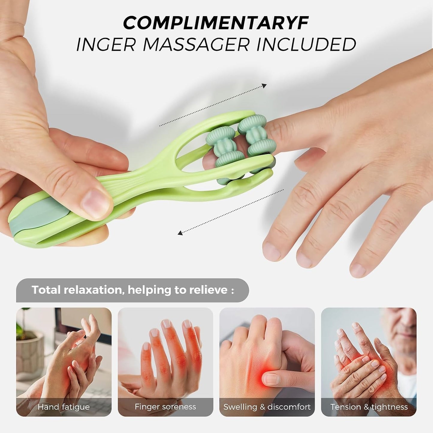 WUX Hand Massager with Heat and Air Compression, 3 Massage Modes, 4 Heat Levels and 5 Compression Settings, Rechargeable Hand Compression Massager for Daily Relaxation, Women and Men | 3 Massage Modes, 4 Heat Levels, 5 Intensity Settings, Helps Relieve Va