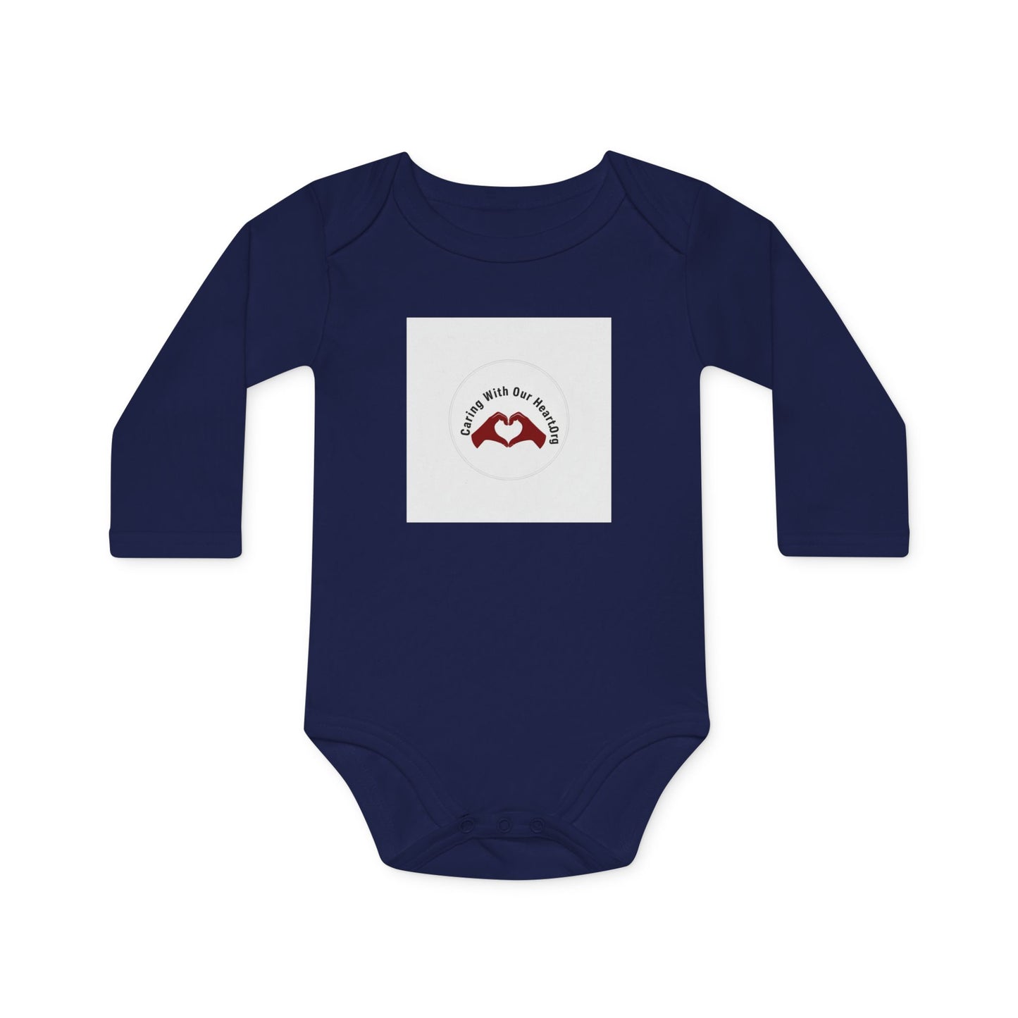 Baby Bodysuit - "Mamá, I love you" Heart Hands Organic Long Sleeve