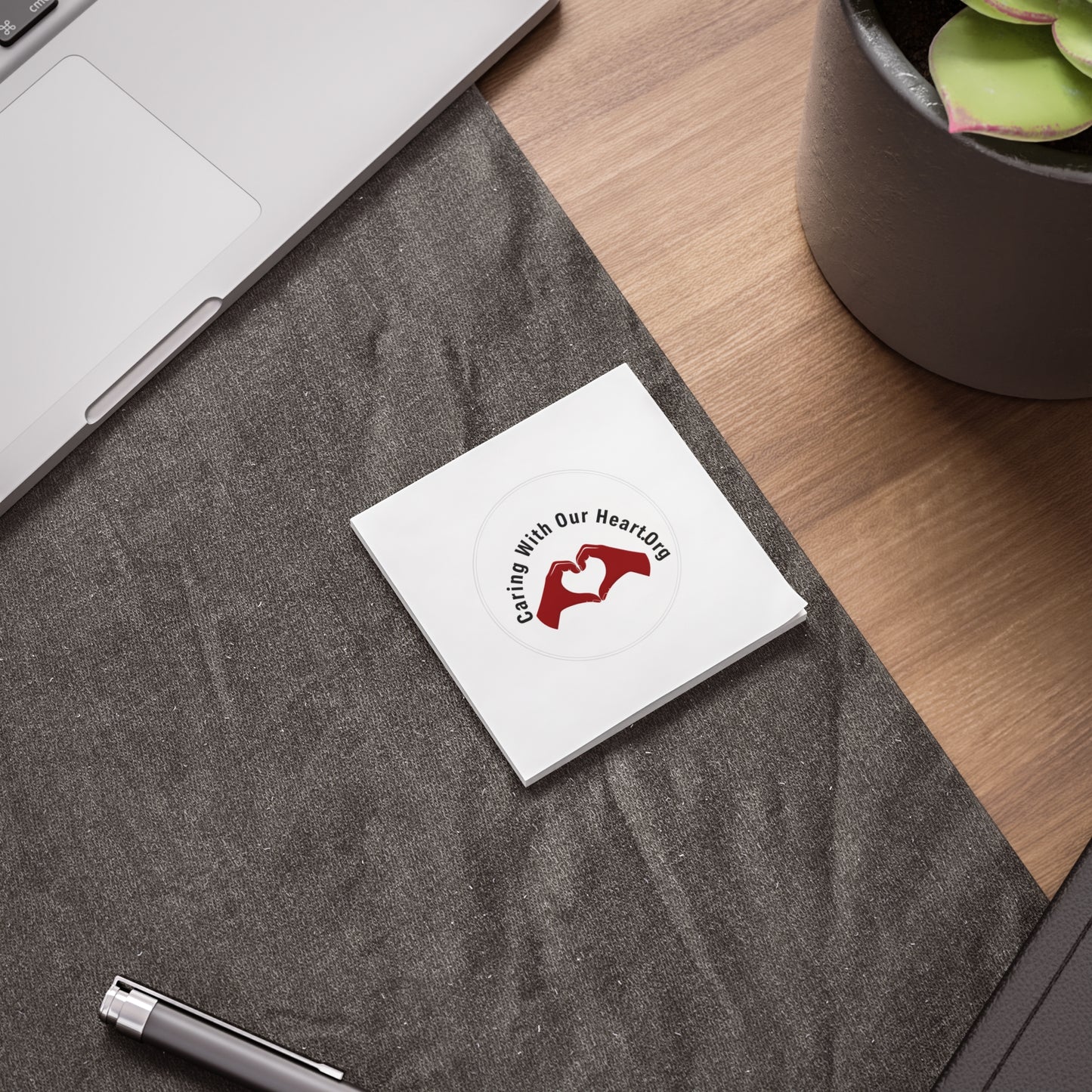 Caring With Our Heartlog Post-it Note Pad – Heart Hands Sticky Notes