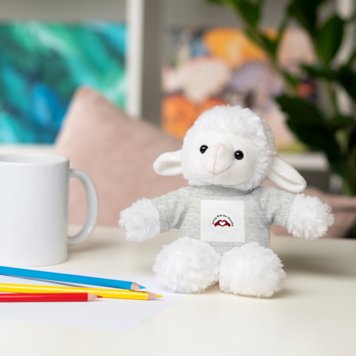 Plush Bear with Custom Tee — Soft Brown Teddy in Printed T‑Shirt