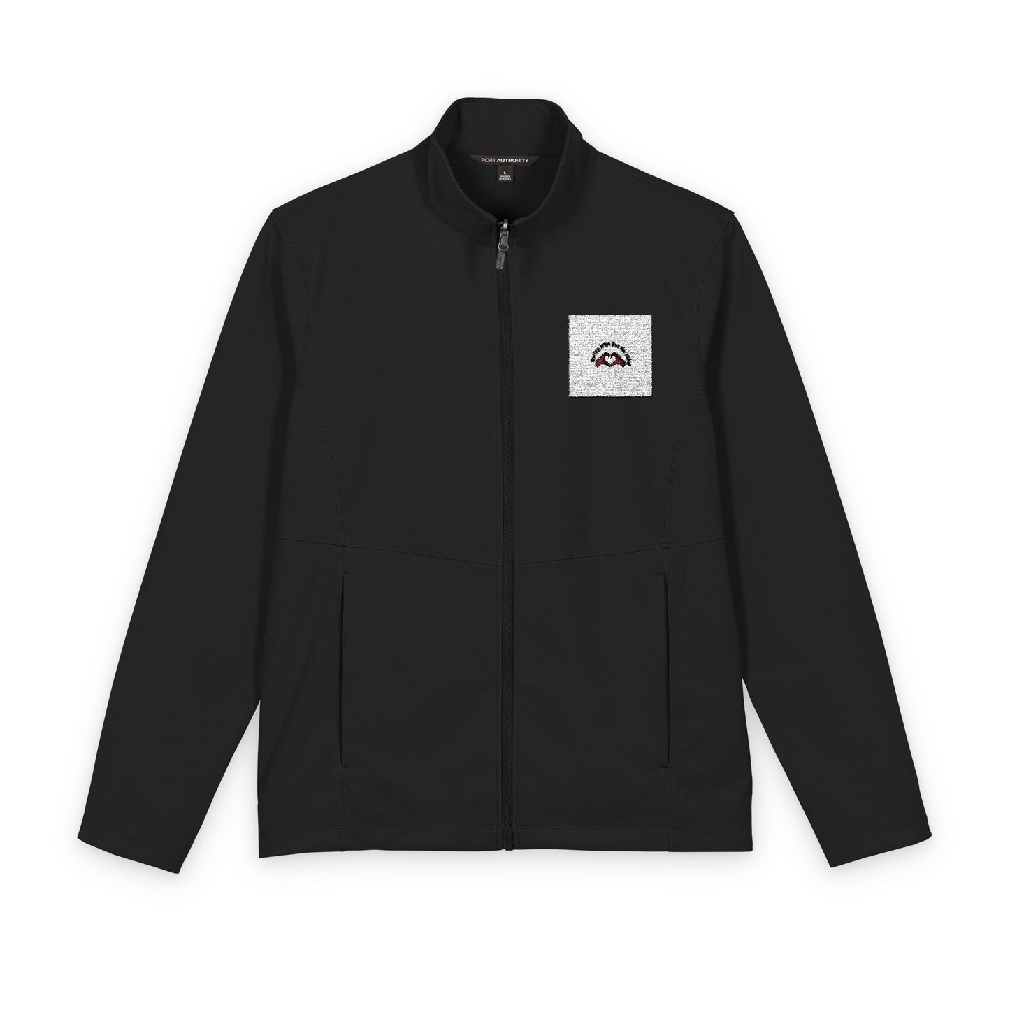Men's Soft Shell Jacket — Minimal Patch Design (Port Authority)
