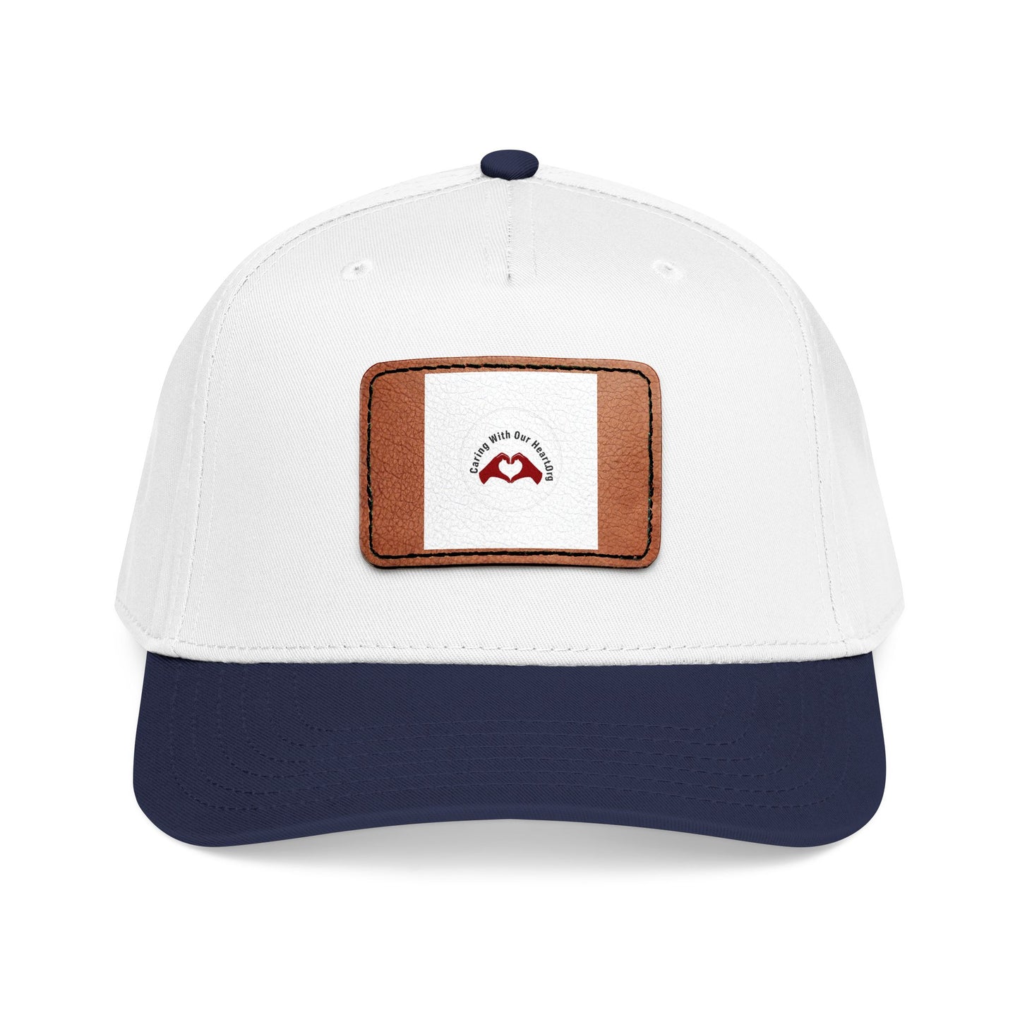 Leather Patch Baseball Cap — Retro Mustache Logo