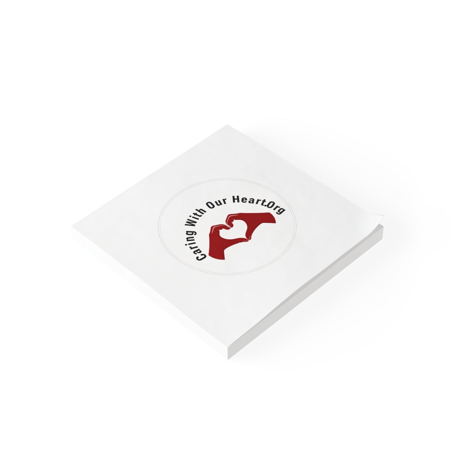 Caring With Our Heartlog Post-it Note Pad – Heart Hands Sticky Notes