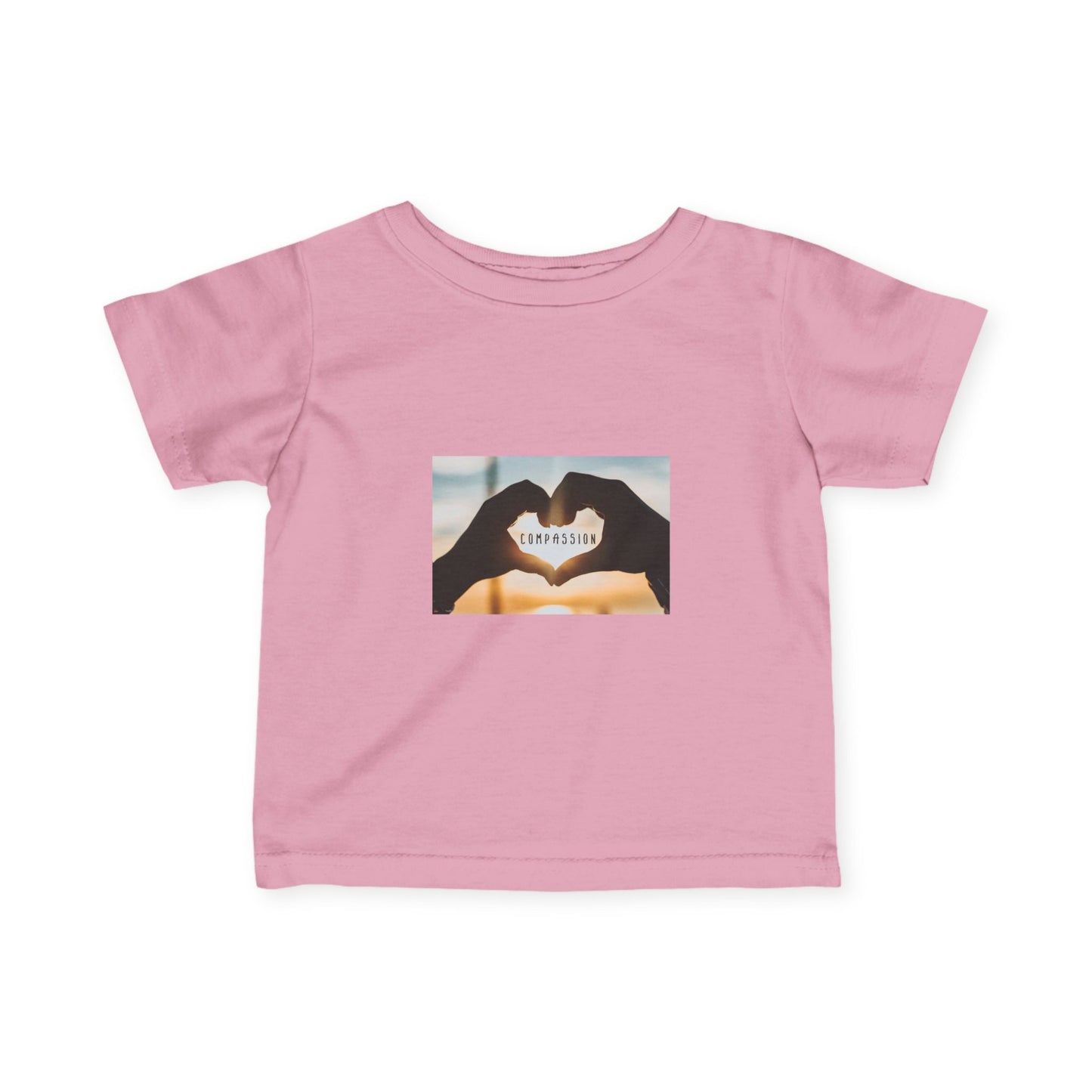 Infant Tee — Heart Hands Photo with 'Love' Text Baby Shirt