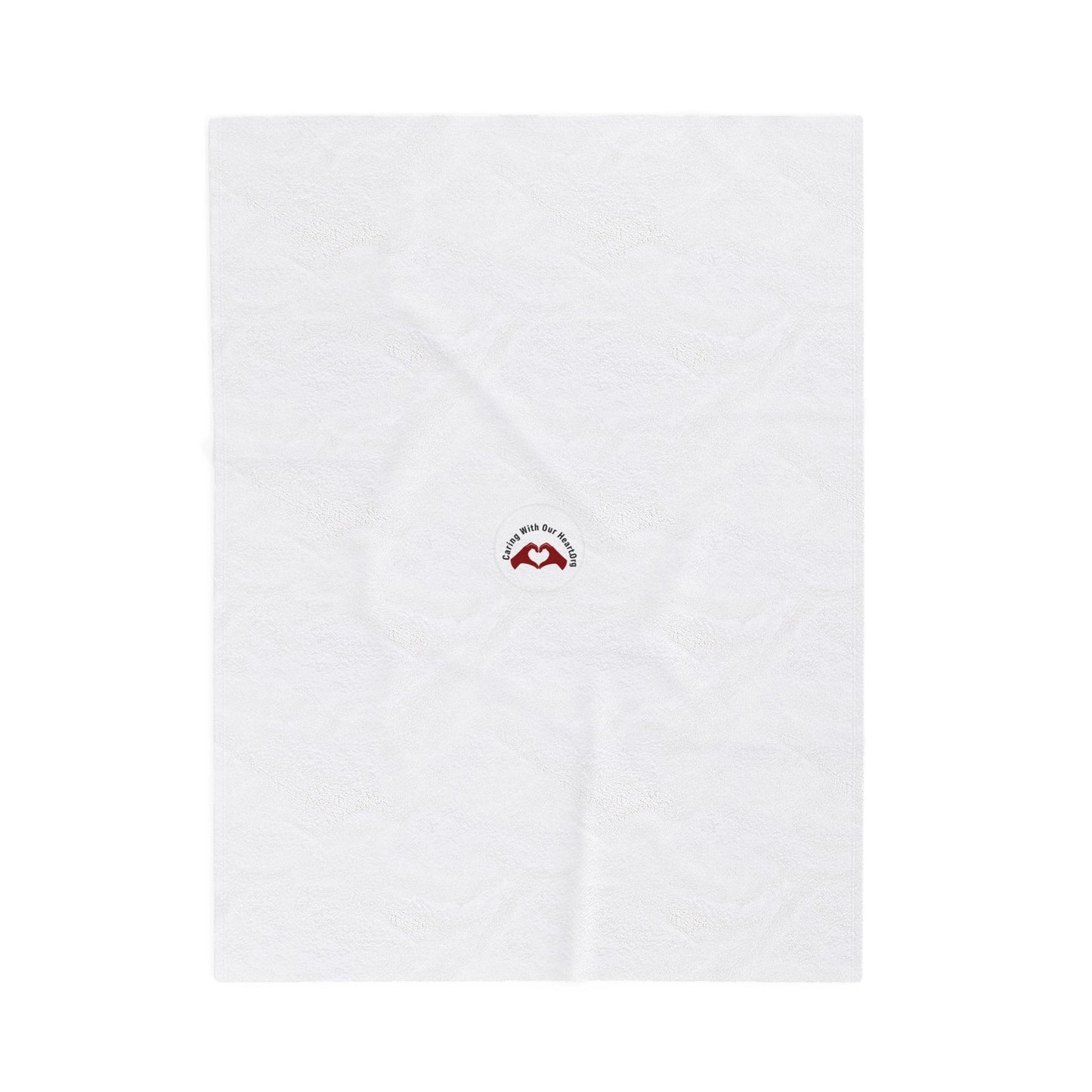 Velveteen Plush Blanket — Mini Heart Lips Embroidered Cozy Throw