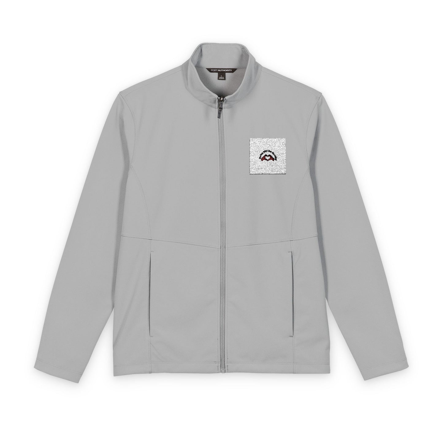 Men's Soft Shell Jacket — Minimal Patch Design (Port Authority)