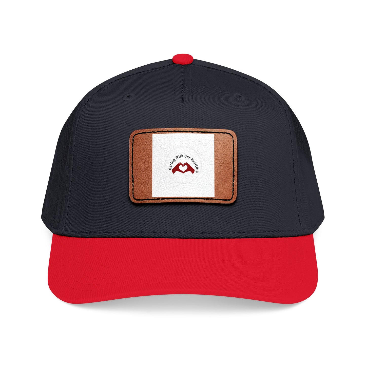 Leather Patch Baseball Cap — Retro Mustache Logo