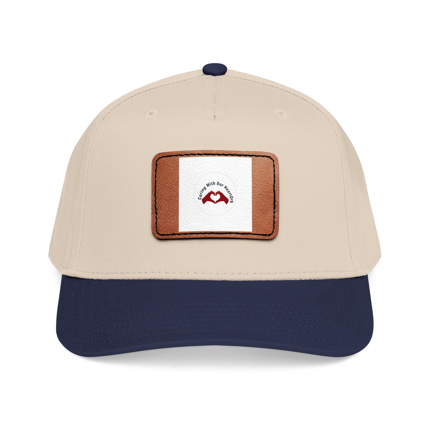 Leather Patch Baseball Cap — Retro Mustache Logo