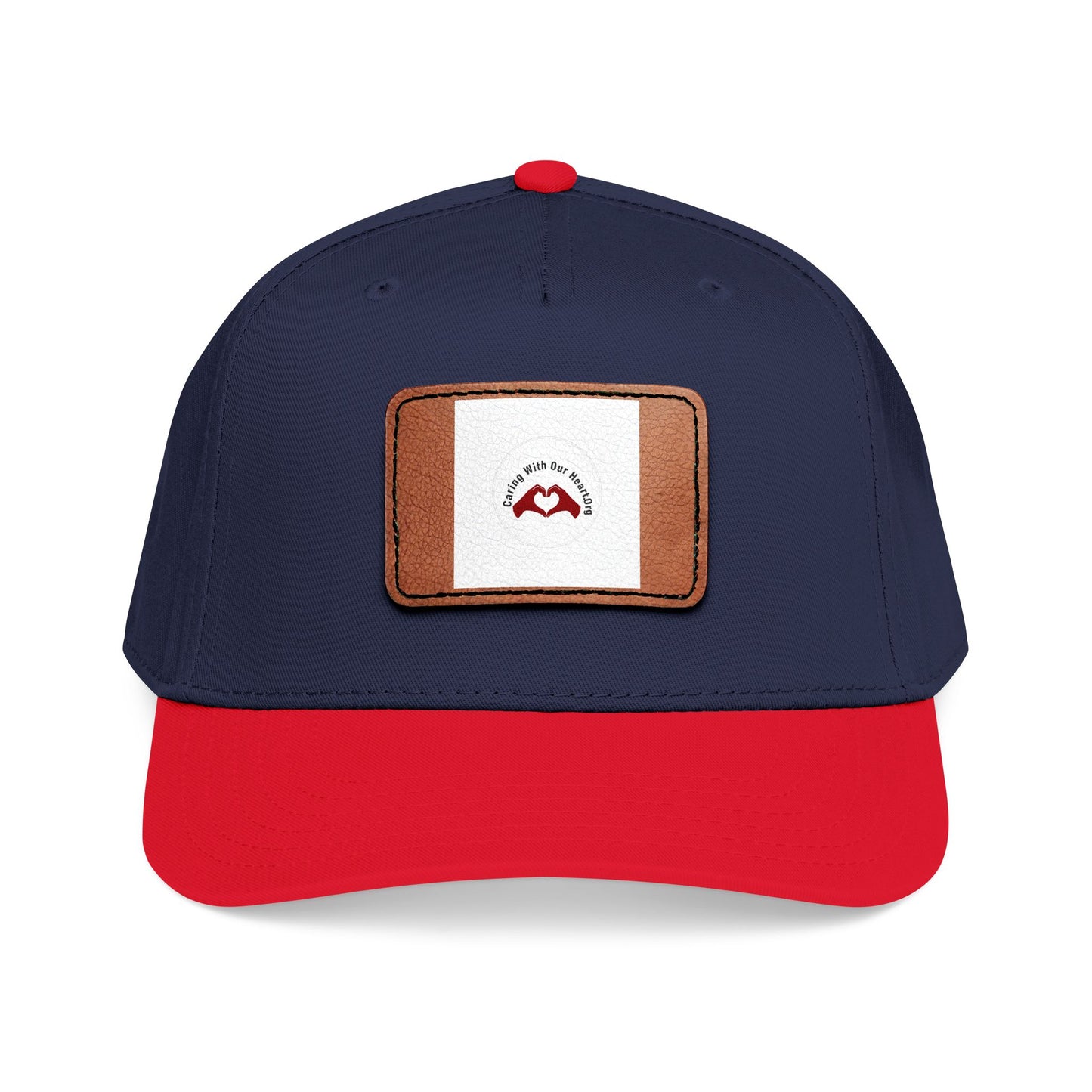 Leather Patch Baseball Cap — Retro Mustache Logo