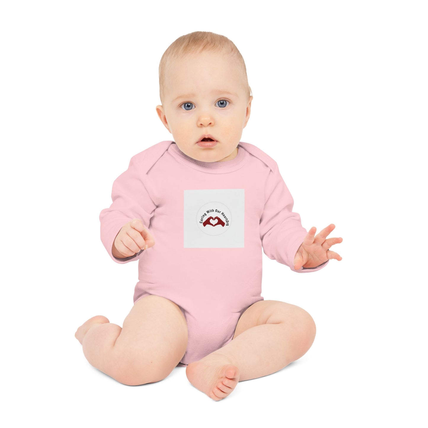 Baby Bodysuit - "Mamá, I love you" Heart Hands Organic Long Sleeve
