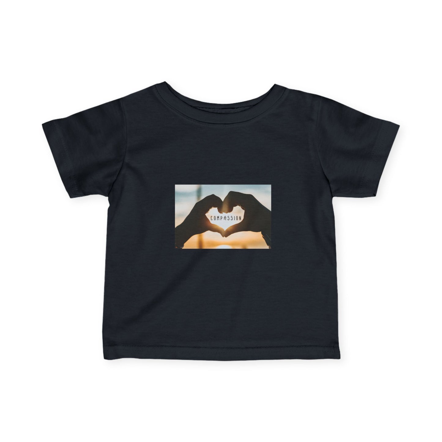 Infant Tee — Heart Hands Photo with 'Love' Text Baby Shirt