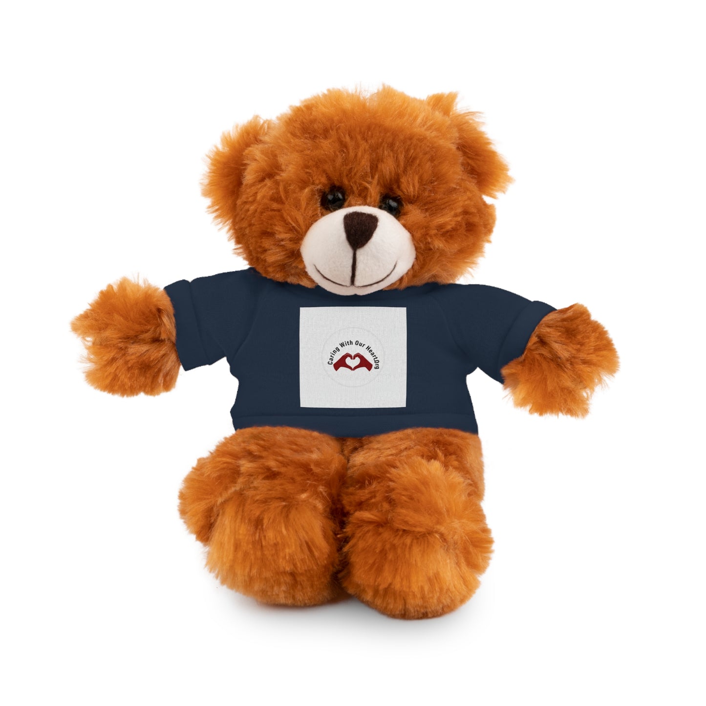 Plush Bear with Custom Tee — Soft Brown Teddy in Printed T‑Shirt