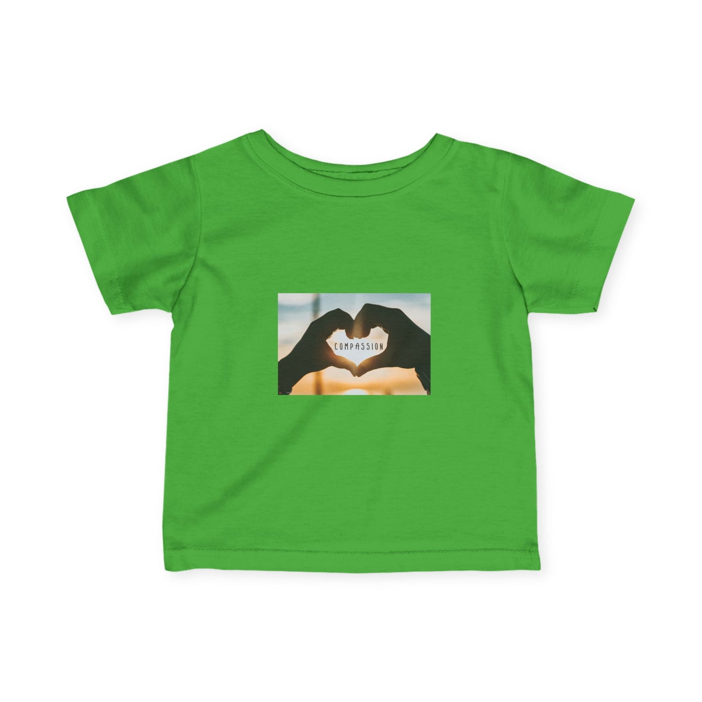 Infant Tee — Heart Hands Photo with 'Love' Text Baby Shirt