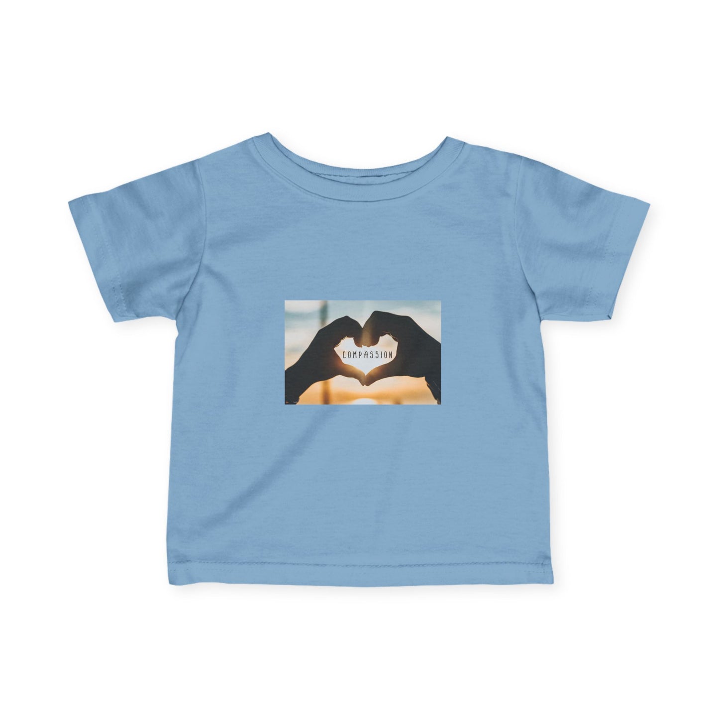 Infant Tee — Heart Hands Photo with 'Love' Text Baby Shirt
