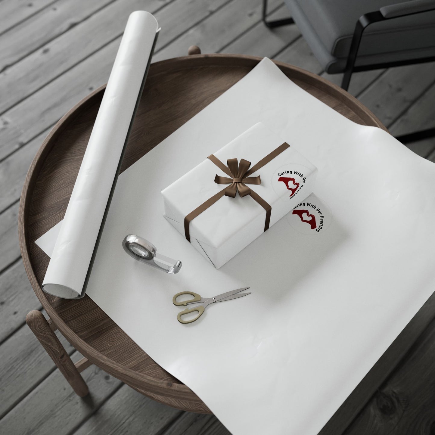 Minimal Red Dot Wrapping Paper Roll — Modern White Gift Wrap