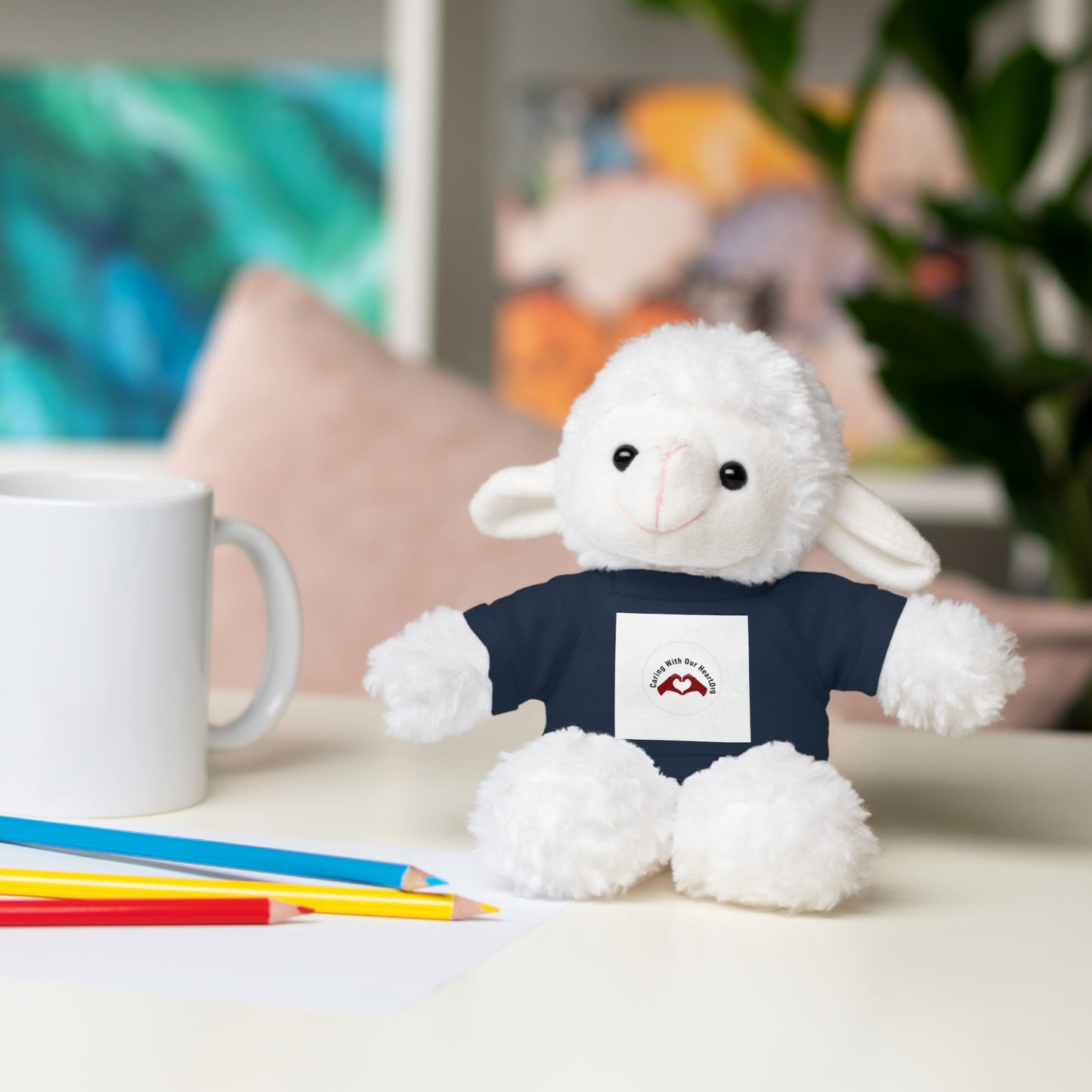 Plush Bear with Custom Tee — Soft Brown Teddy in Printed T‑Shirt