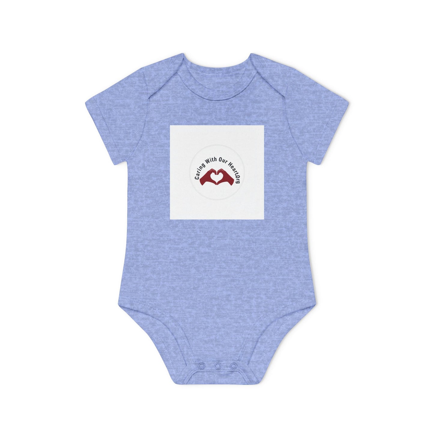 Baby Bodysuit — "Love You to the Moon" Heart Hands Organic Infant Onesie