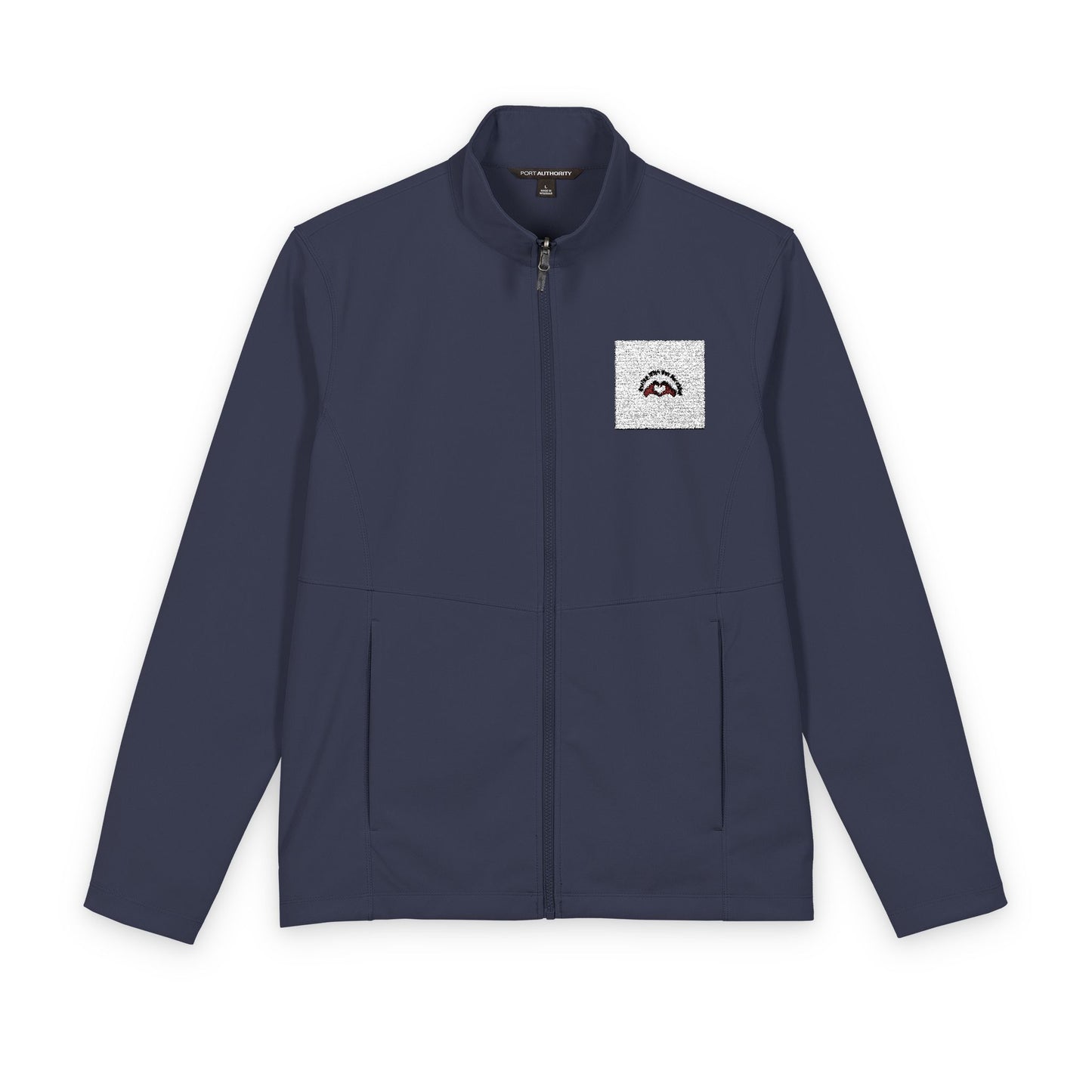 Men's Soft Shell Jacket — Minimal Patch Design (Port Authority)