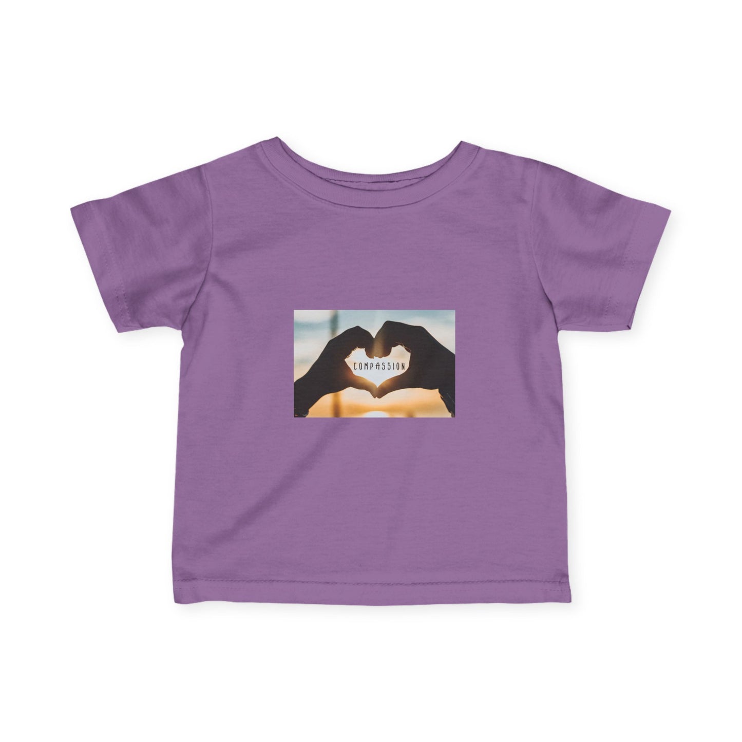 Infant Tee — Heart Hands Photo with 'Love' Text Baby Shirt