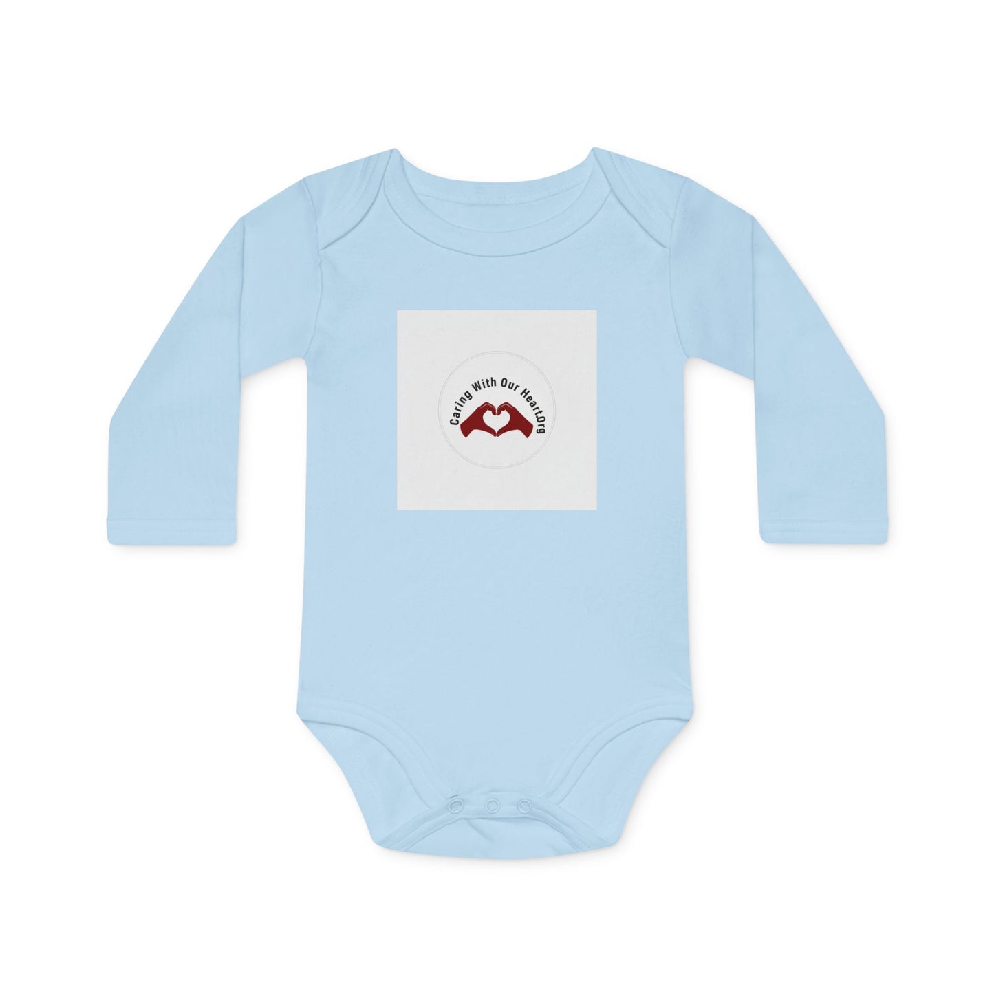 Baby Bodysuit - "Mamá, I love you" Heart Hands Organic Long Sleeve