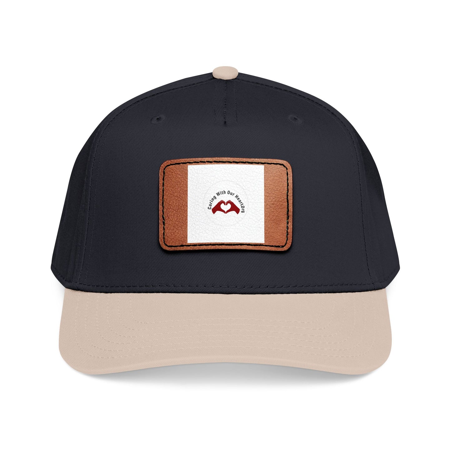 Leather Patch Baseball Cap — Retro Mustache Logo
