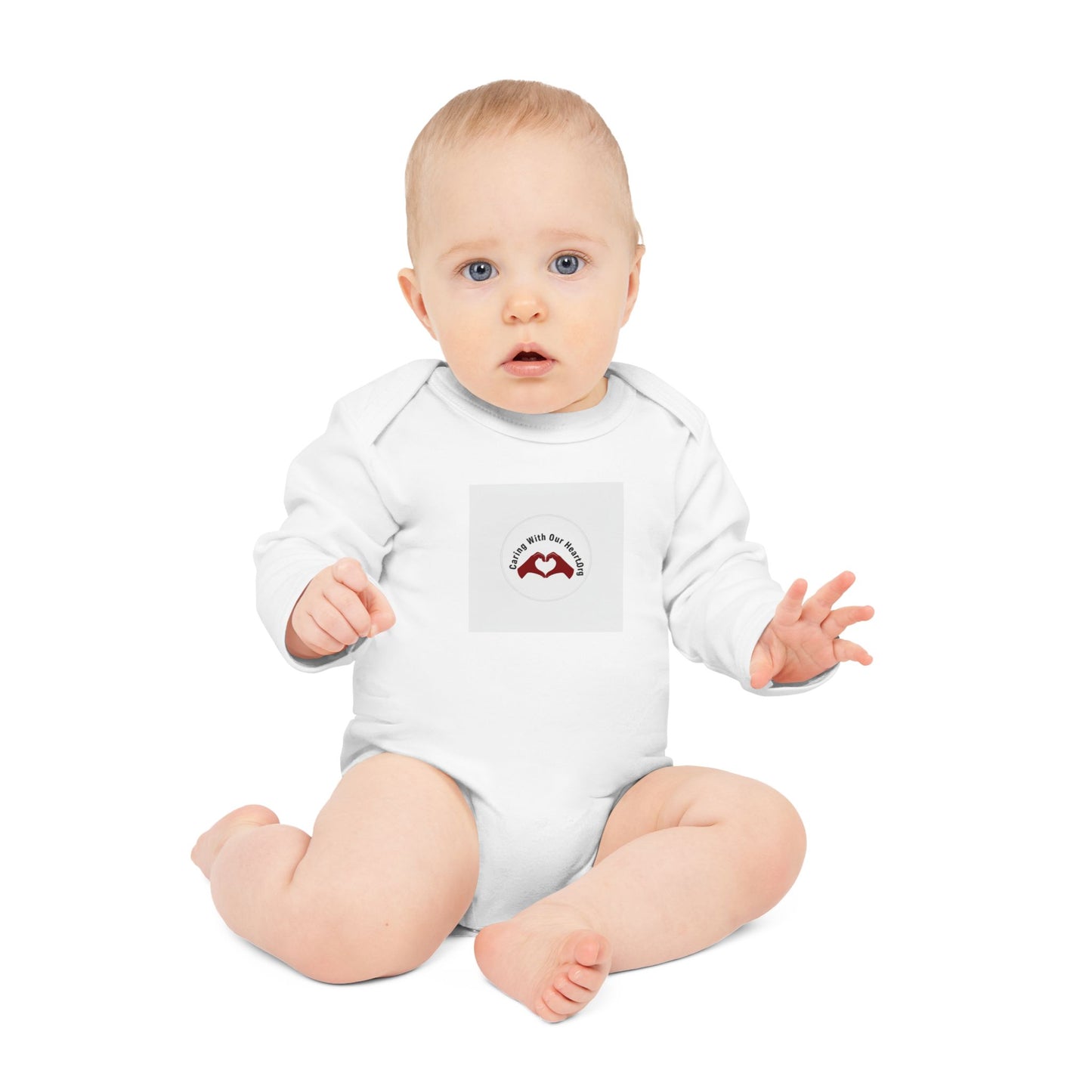 Baby Bodysuit - "Mamá, I love you" Heart Hands Organic Long Sleeve