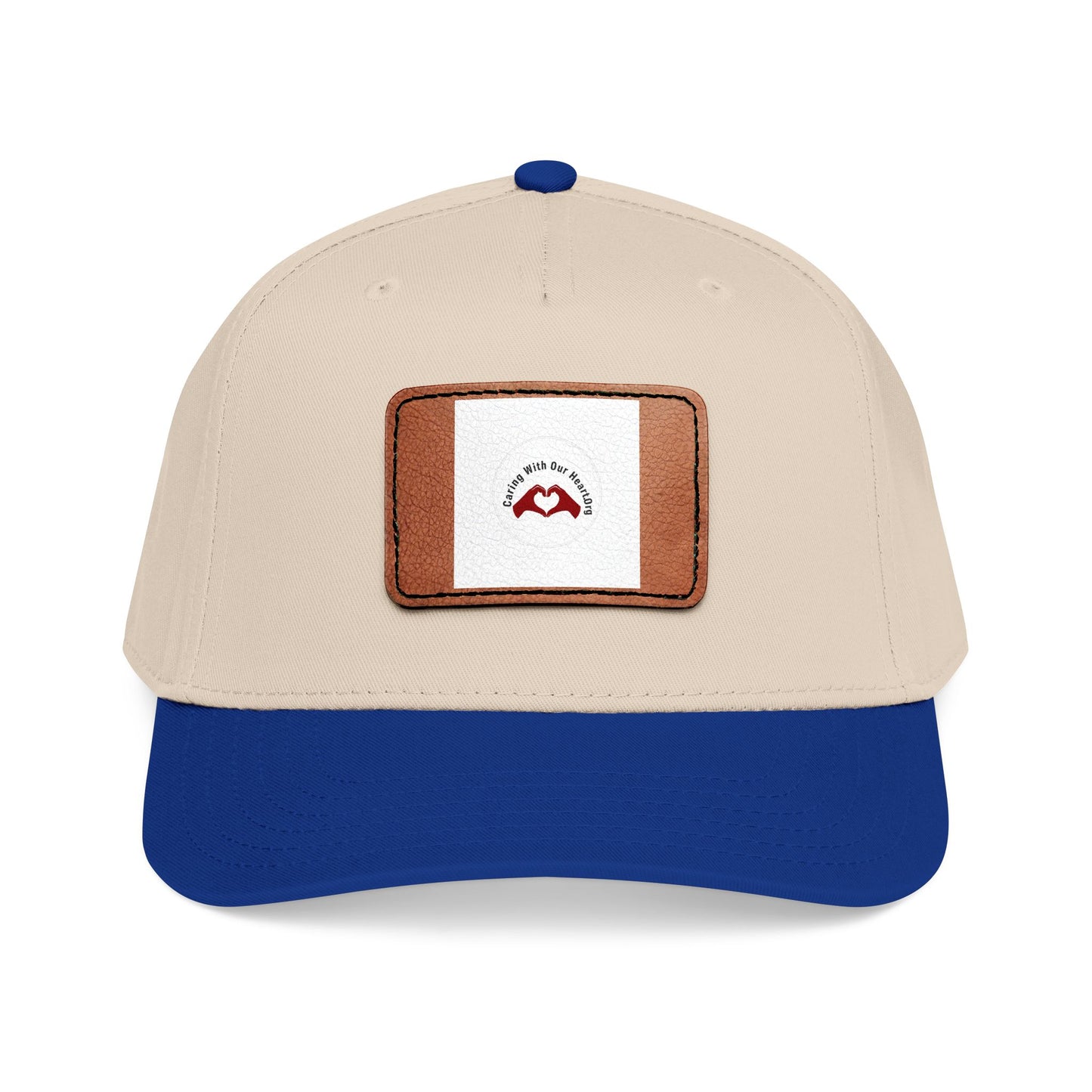 Leather Patch Baseball Cap — Retro Mustache Logo