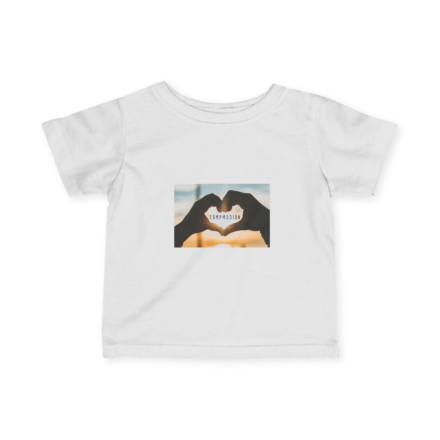 Infant Tee — Heart Hands Photo with 'Love' Text Baby Shirt