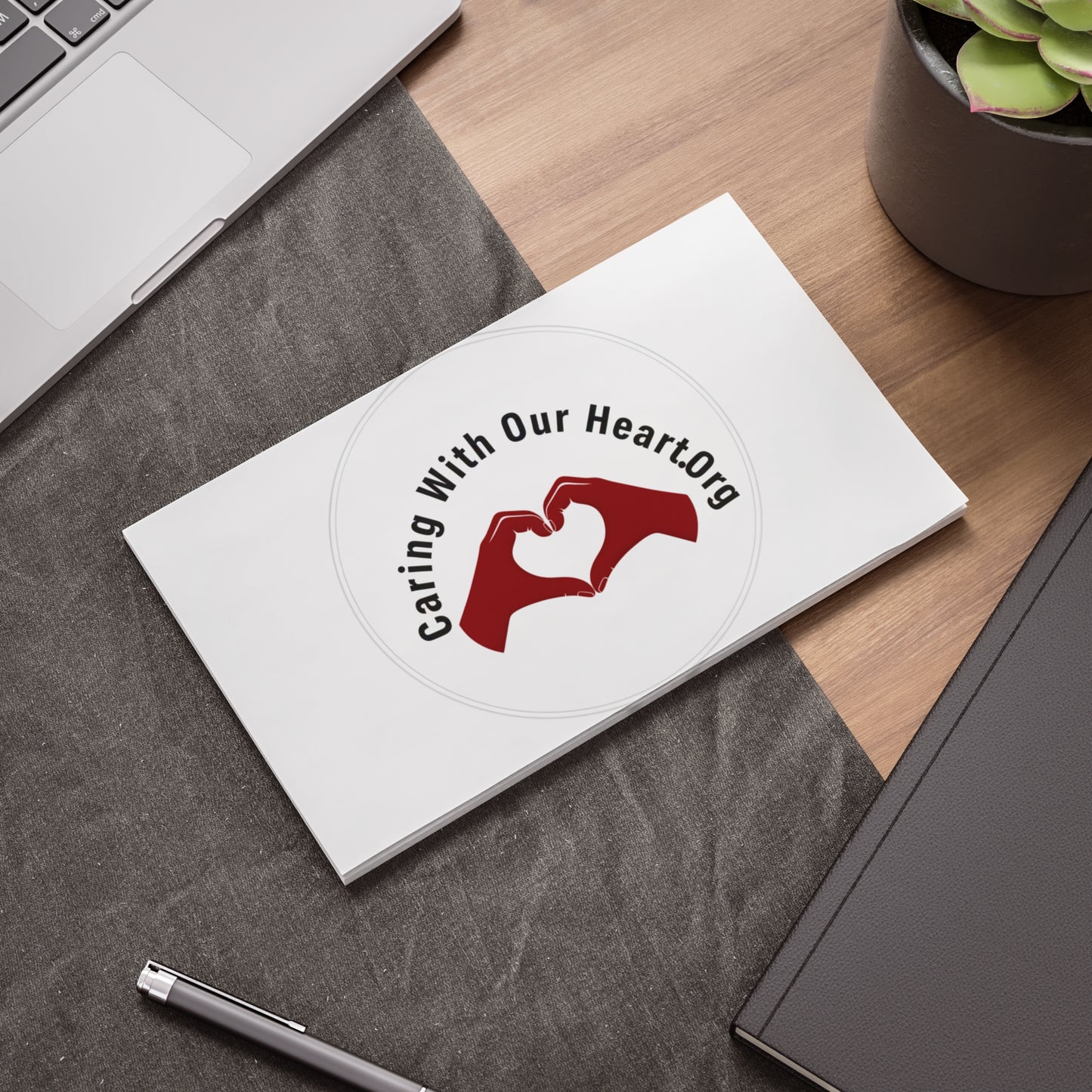 Caring With Our Heartlog Post-it Note Pad – Heart Hands Sticky Notes