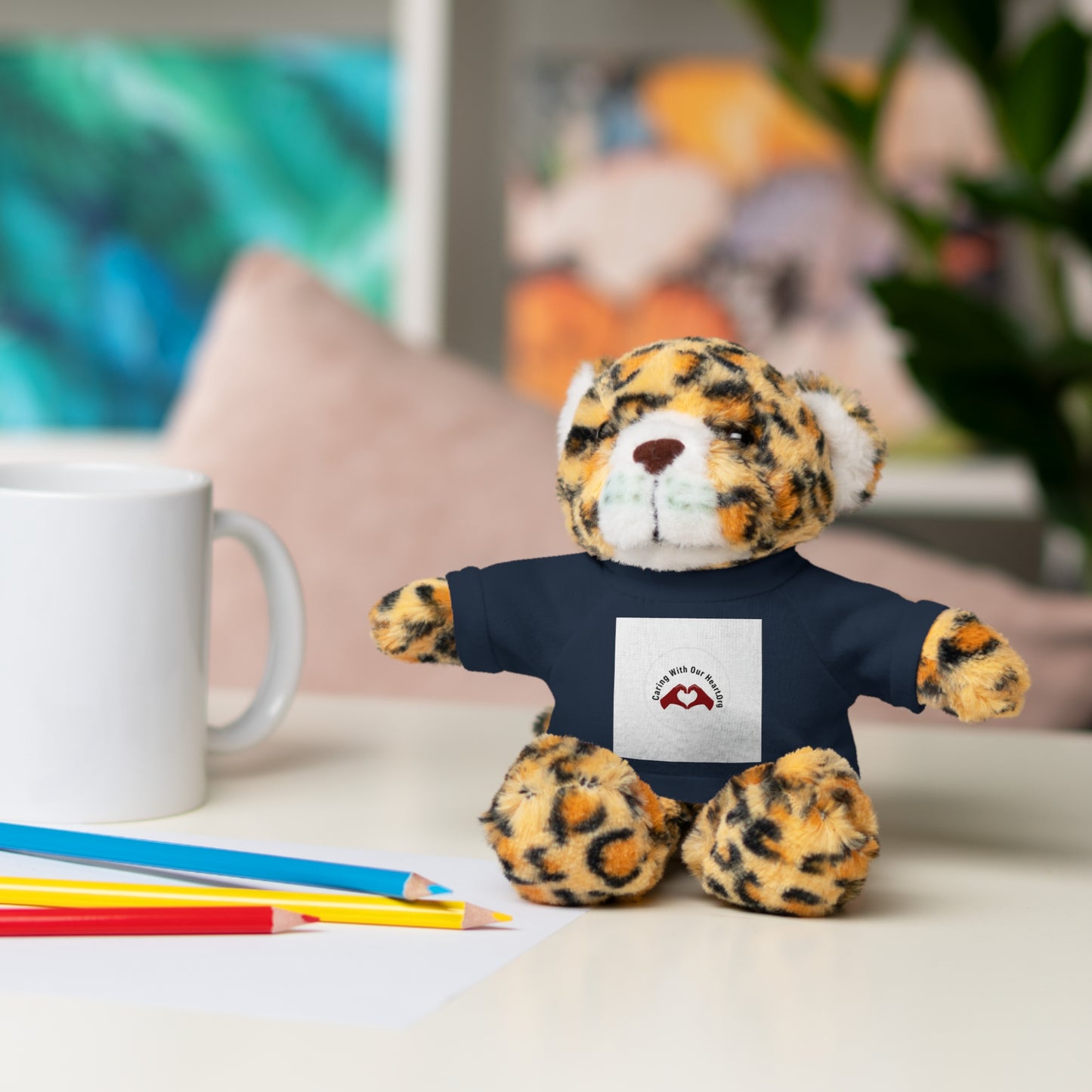 Plush Bear with Custom Tee — Soft Brown Teddy in Printed T‑Shirt