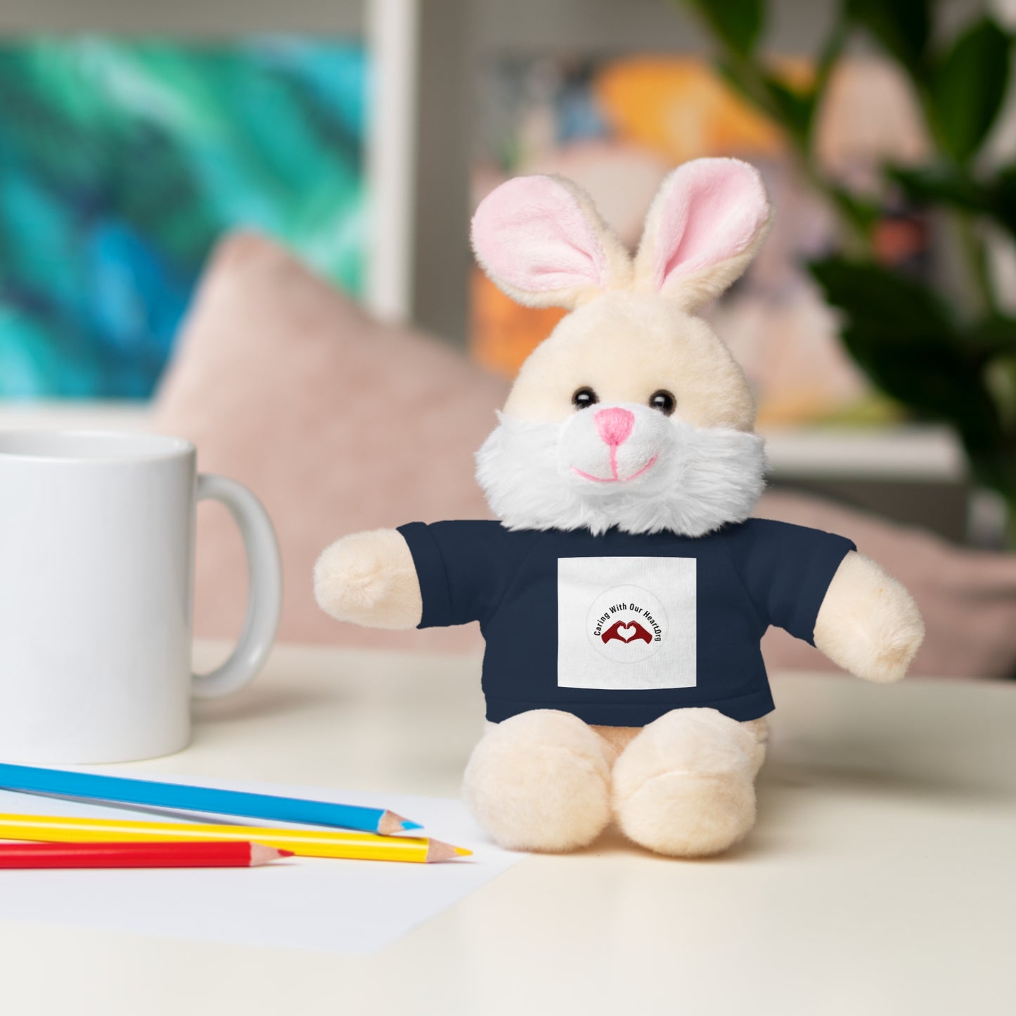 Plush Bear with Custom Tee — Soft Brown Teddy in Printed T‑Shirt