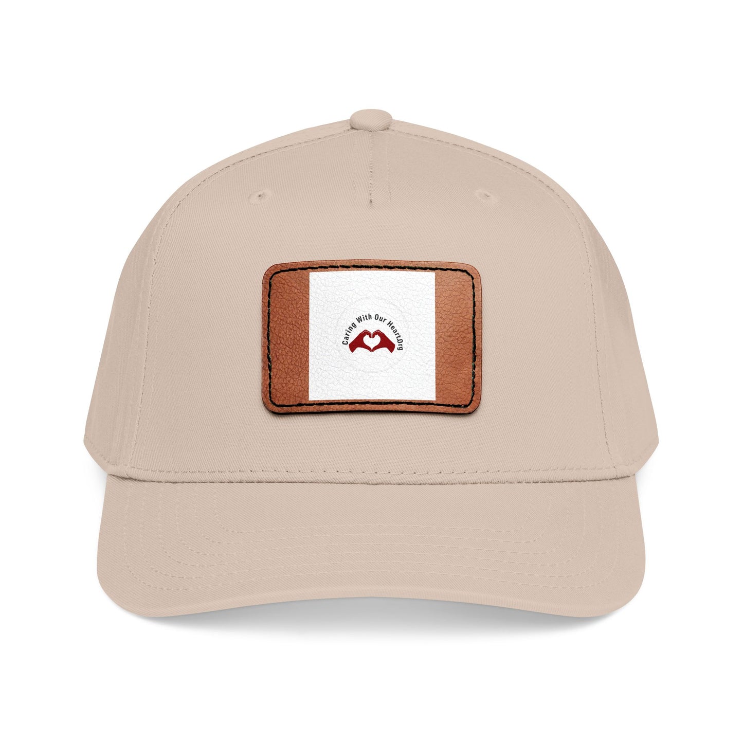 Leather Patch Baseball Cap — Retro Mustache Logo