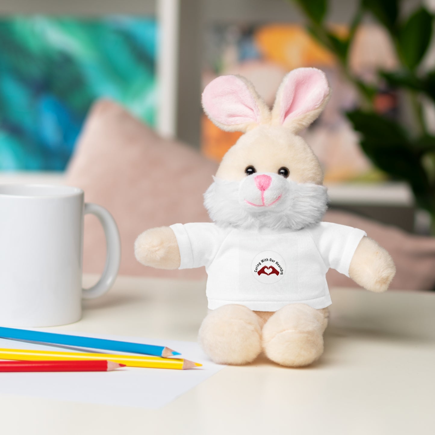 Plush Bear with Custom Tee — Soft Brown Teddy in Printed T‑Shirt