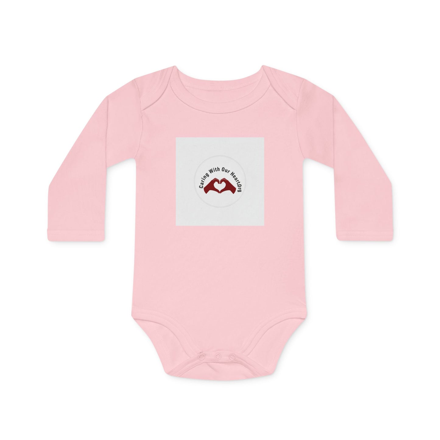 Baby Bodysuit - "Mamá, I love you" Heart Hands Organic Long Sleeve