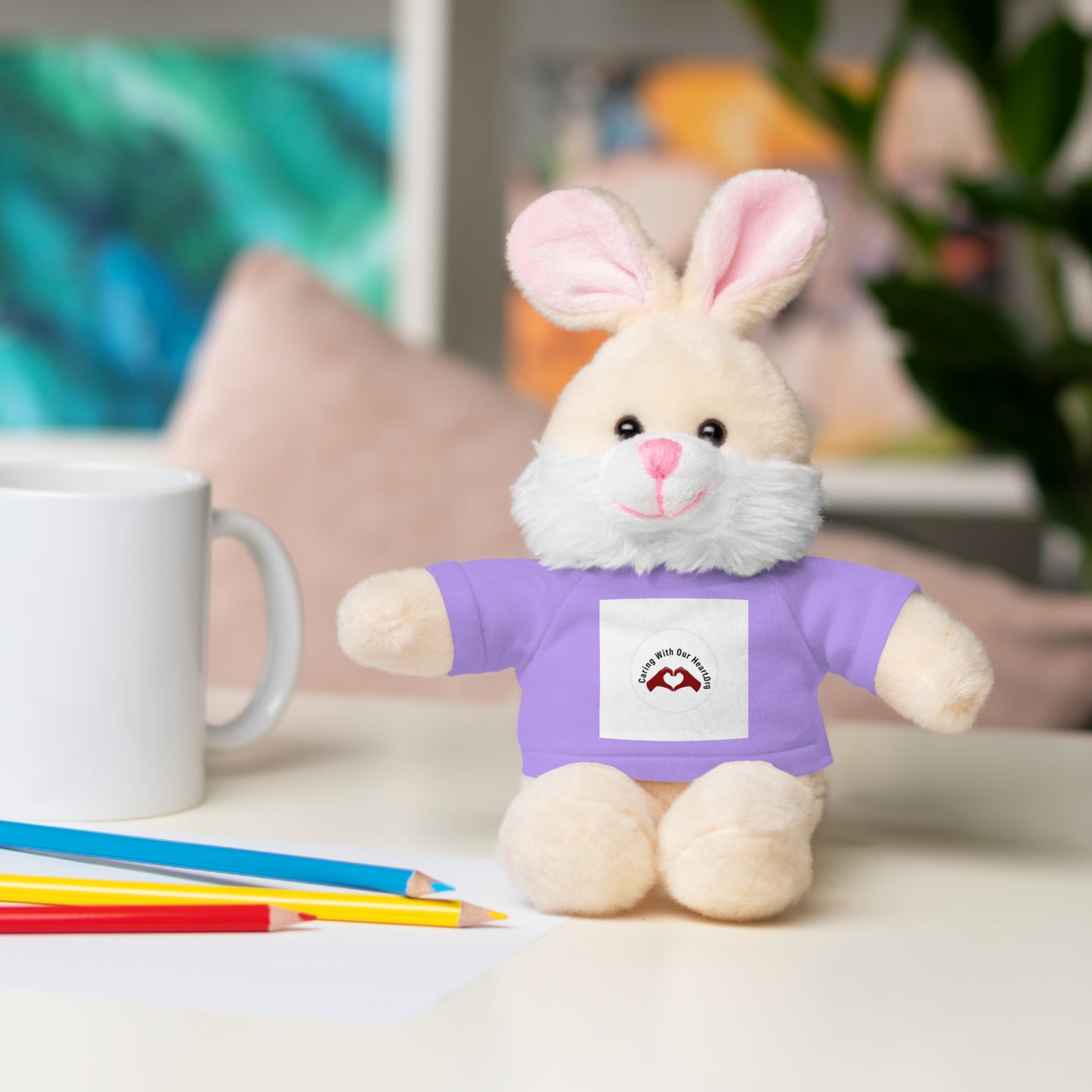 Plush Bear with Custom Tee — Soft Brown Teddy in Printed T‑Shirt