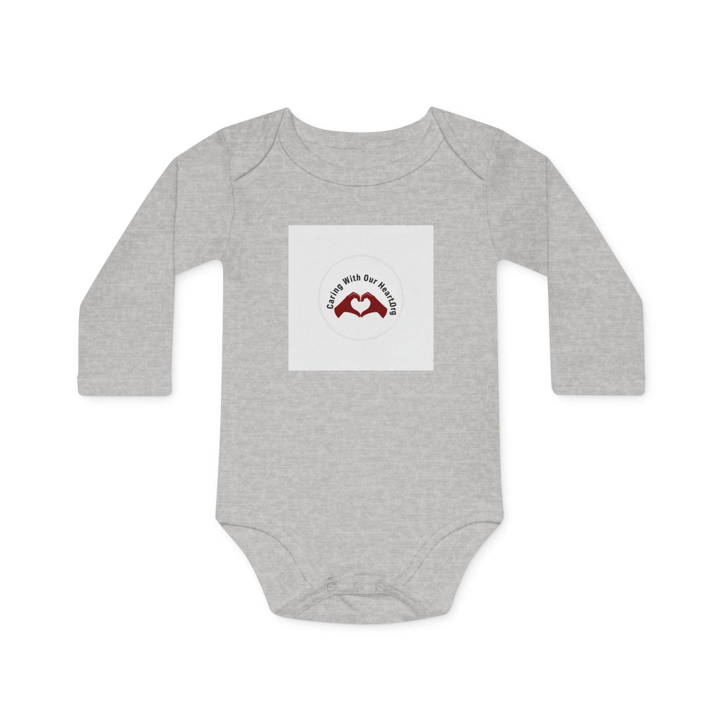 Baby Bodysuit - "Mamá, I love you" Heart Hands Organic Long Sleeve
