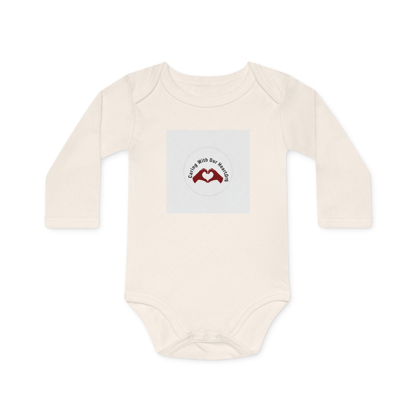 Baby Bodysuit - "Mamá, I love you" Heart Hands Organic Long Sleeve