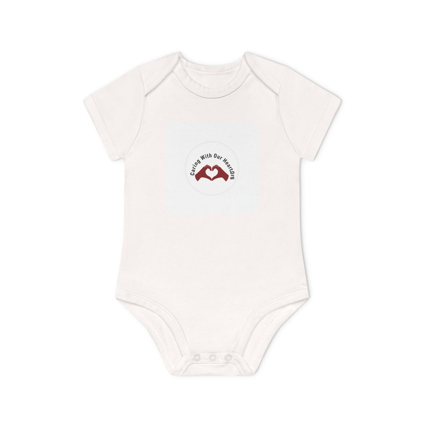 Baby Bodysuit — "Love You to the Moon" Heart Hands Organic Infant Onesie