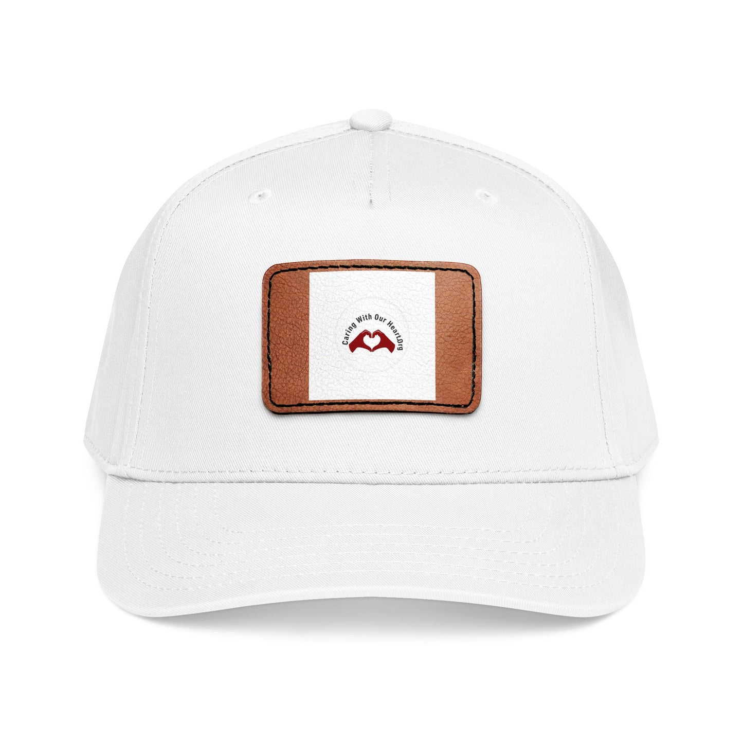 Leather Patch Baseball Cap — Retro Mustache Logo