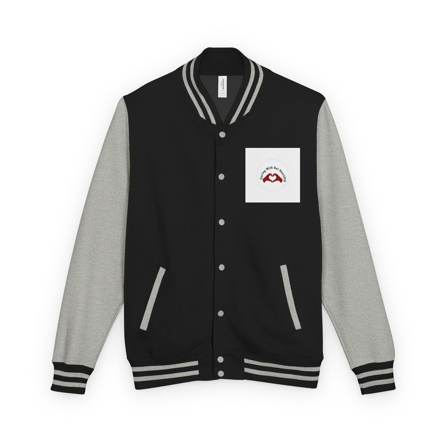 Red & White Letterman Jacket – Classic Varsity Style with Pocket Crest