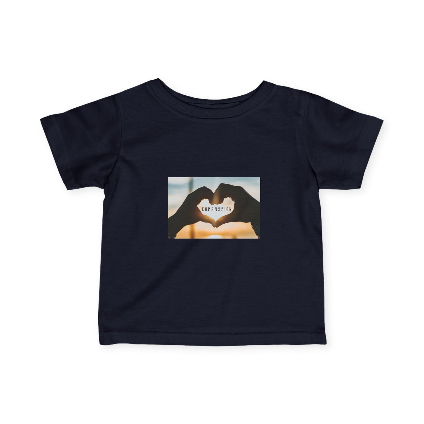 Infant Tee — Heart Hands Photo with 'Love' Text Baby Shirt