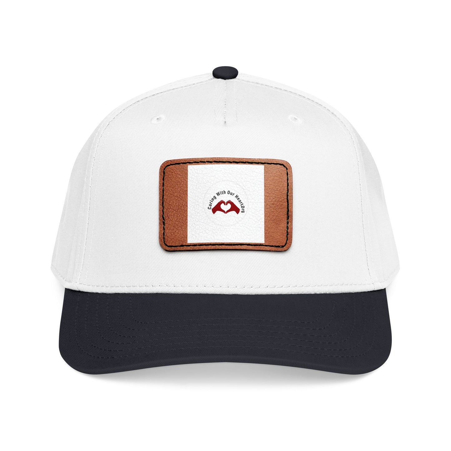 Leather Patch Baseball Cap — Retro Mustache Logo
