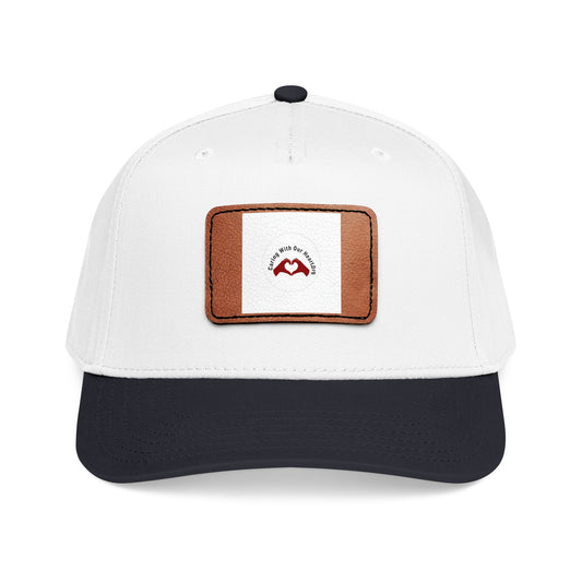 Leather Patch Baseball Cap — Retro Mustache Logo
