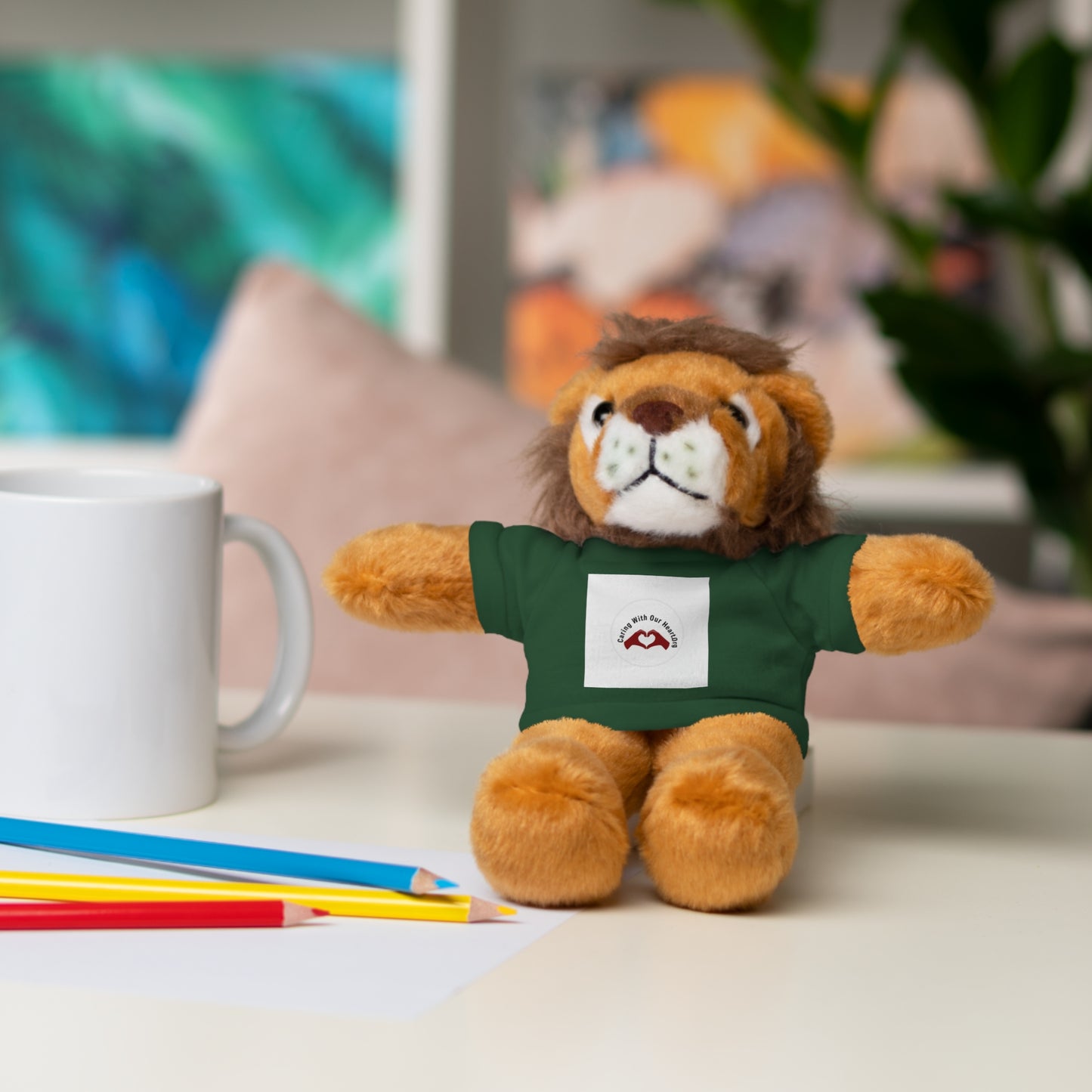Plush Bear with Custom Tee — Soft Brown Teddy in Printed T‑Shirt