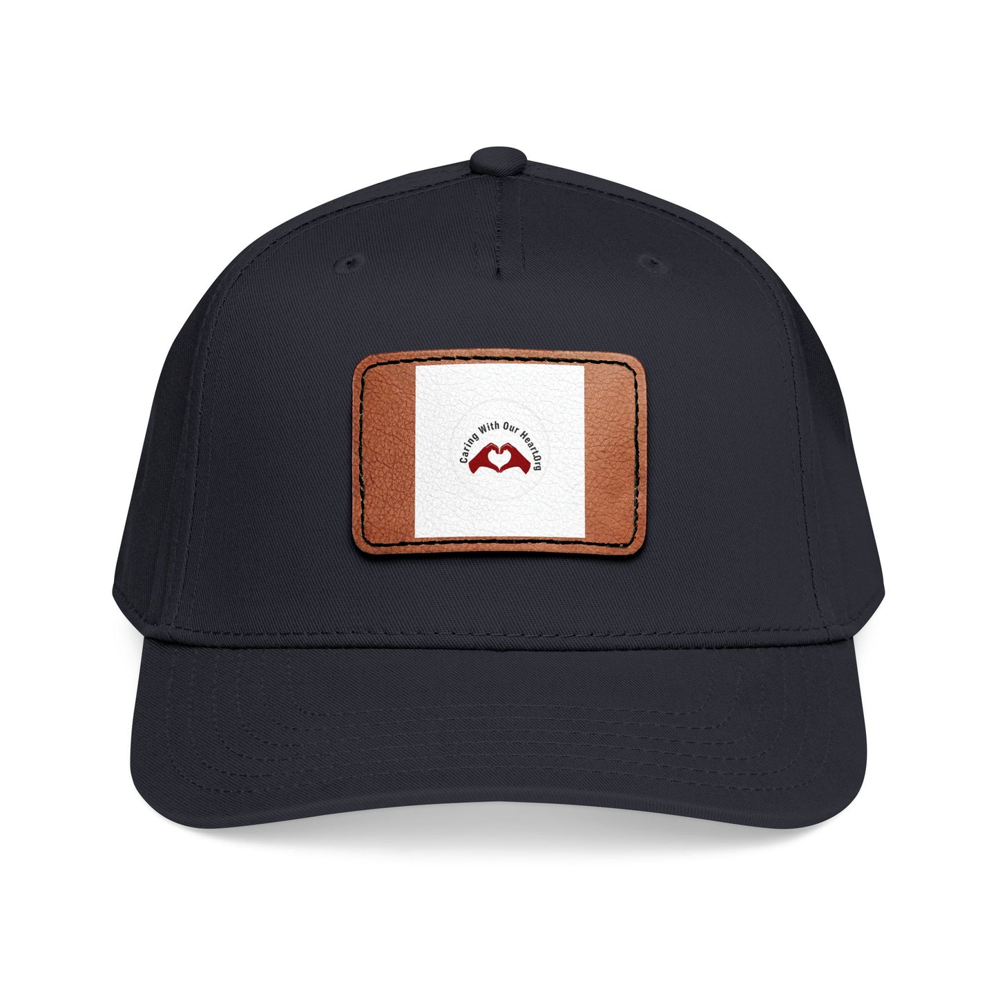 Leather Patch Baseball Cap — Retro Mustache Logo